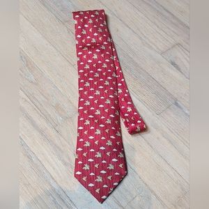Hermes 100% Soie Tie 7831 red pegasus